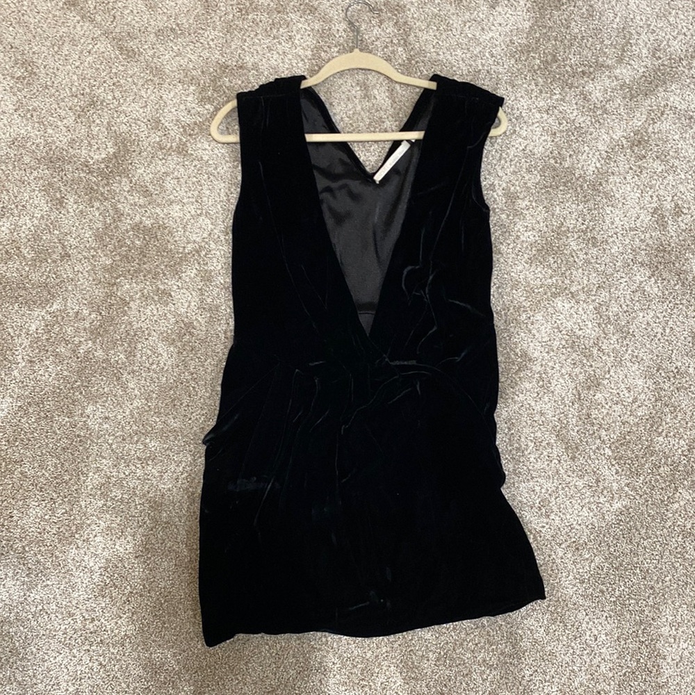 Deep V Velvet Mini Dress